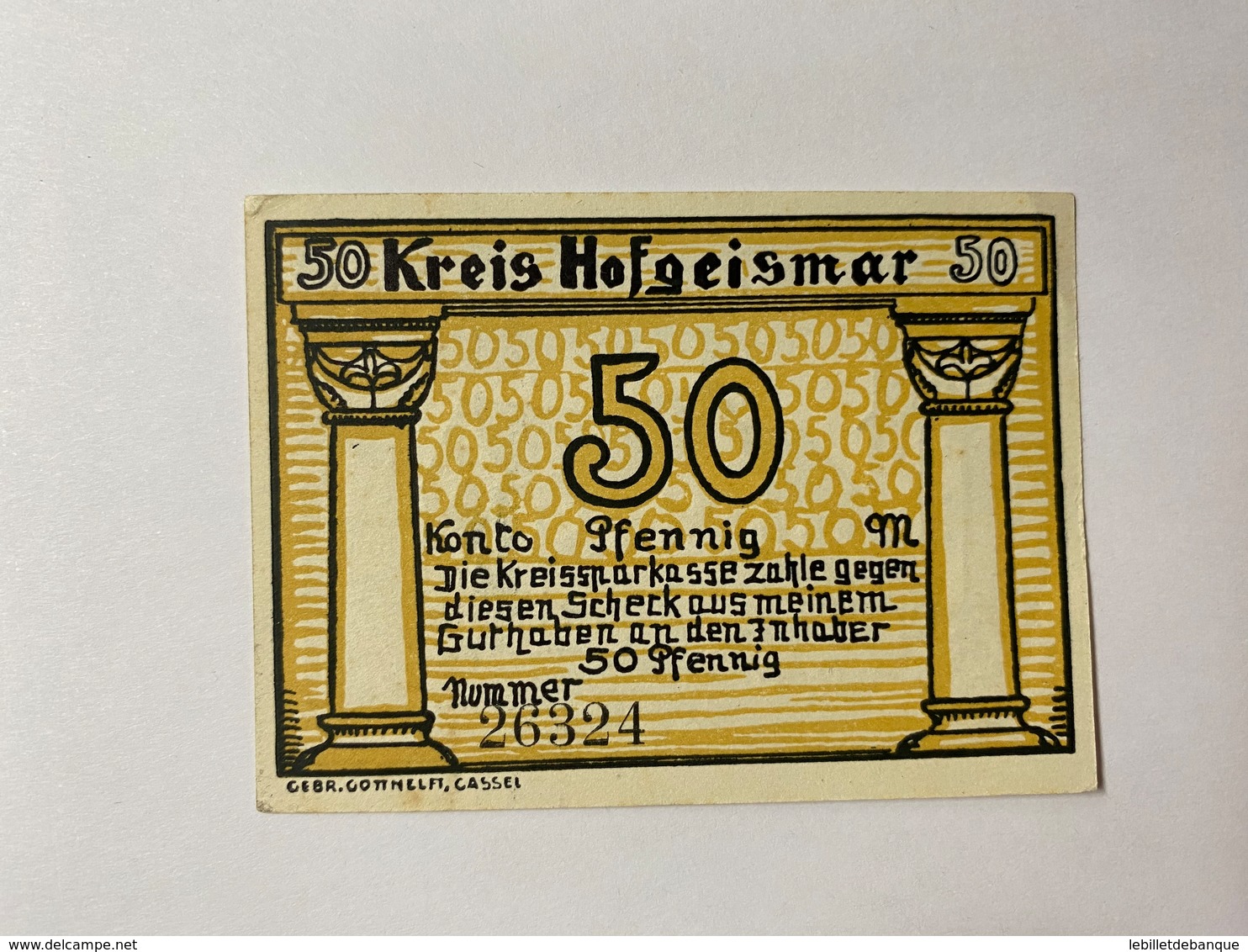Allemagne Notgeld Hofgeismart 50 Pfennig - Collezioni