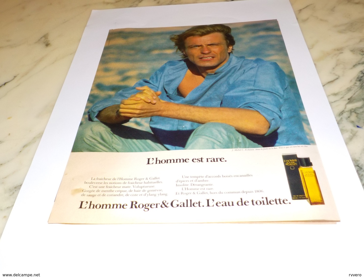 ANCIENNE PUBLICITE EAU DE TOILETTE  ROGER GALLET  1984 - Autres & Non Classés