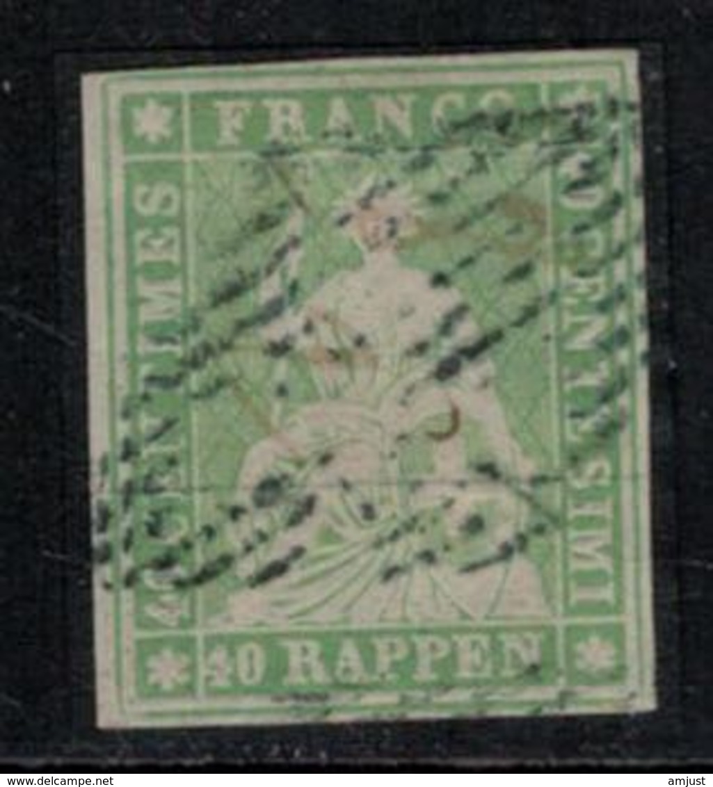 Suisse // Schweiz // Switzerland //  Helvétie Assise //  Helvétia Non Dentelé ( Rappen)  Oblitérée No.26A - Usados