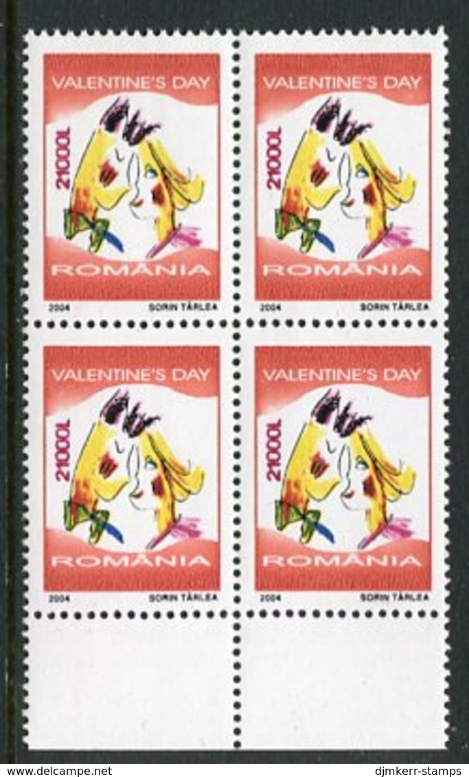 ROMANIA 2004 Valentines Day Block Of 4 MNH / **  Michel 5795 - Nuevos