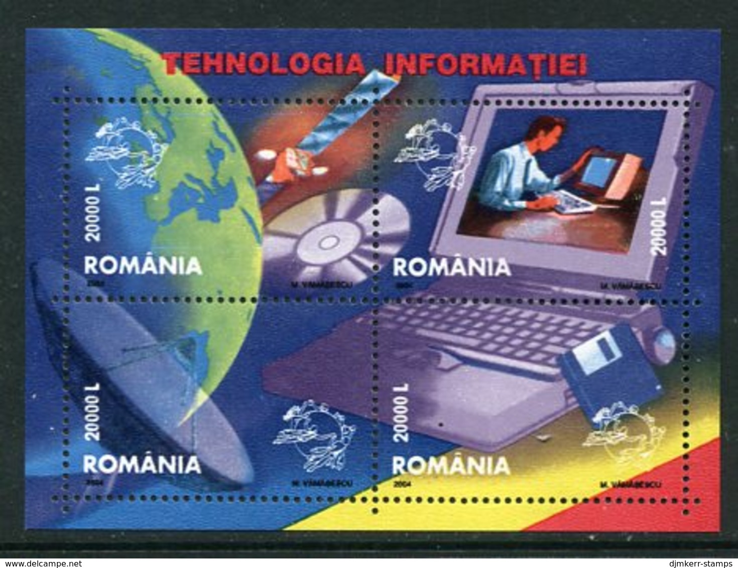 ROMANIA 2004 Information Technology Block  MNH / **  Michel Block 336 - Unused Stamps