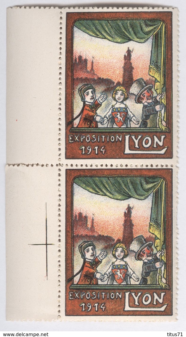 Bloc De 2 Vignette Exposition De Lyon 1914 - Très Bon état - Cinderellas