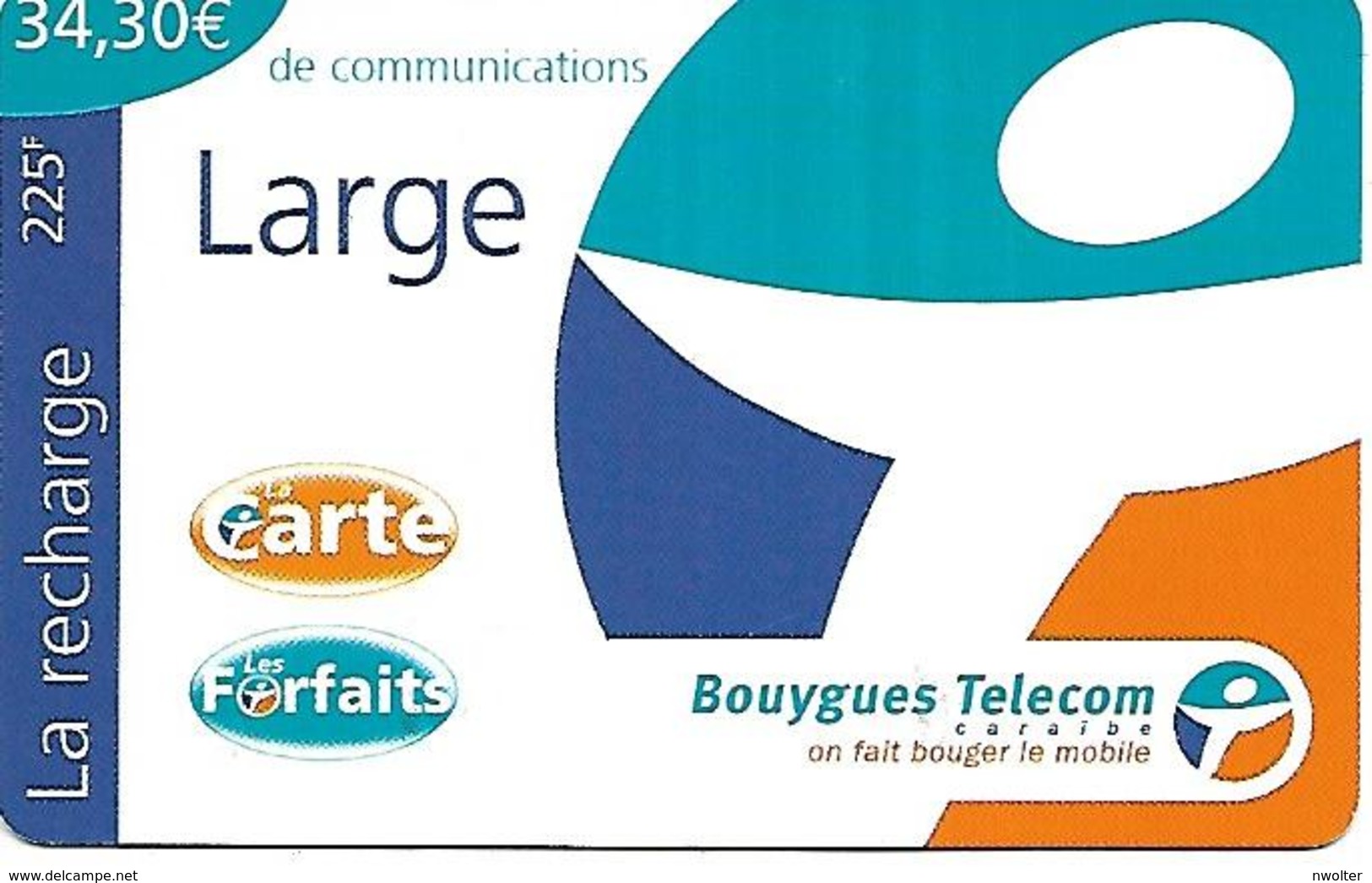 @+ Recharges Bouygues Telecom Caraïbes - DOM - Logo Large (10/2001) - Antilles (Françaises)