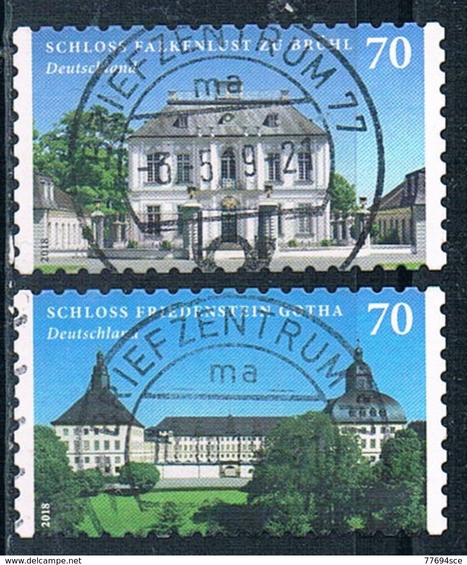 2018  Schloss Falkenlust Zu Brühl Und Friedenstein Gotha (selbstklebend) - Used Stamps