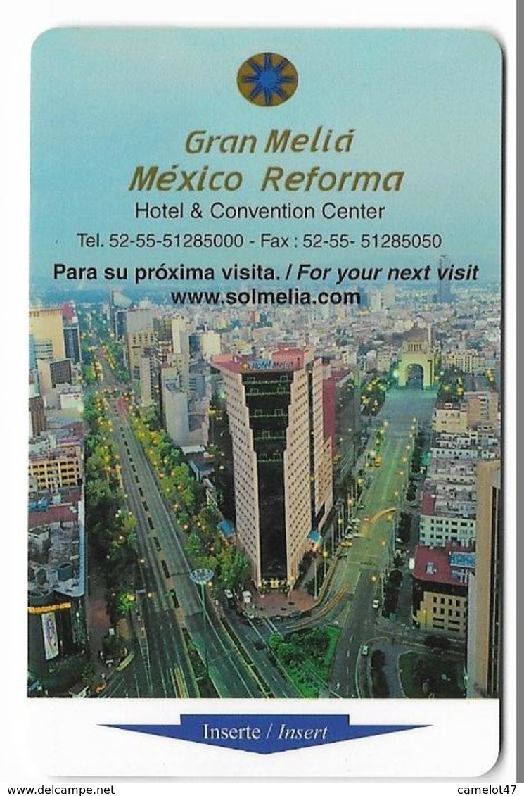 Gran Meliá Mexico Reforma, Used Magnetic Hotel Room Key Card # Meliá-124 - Hotel Keycards