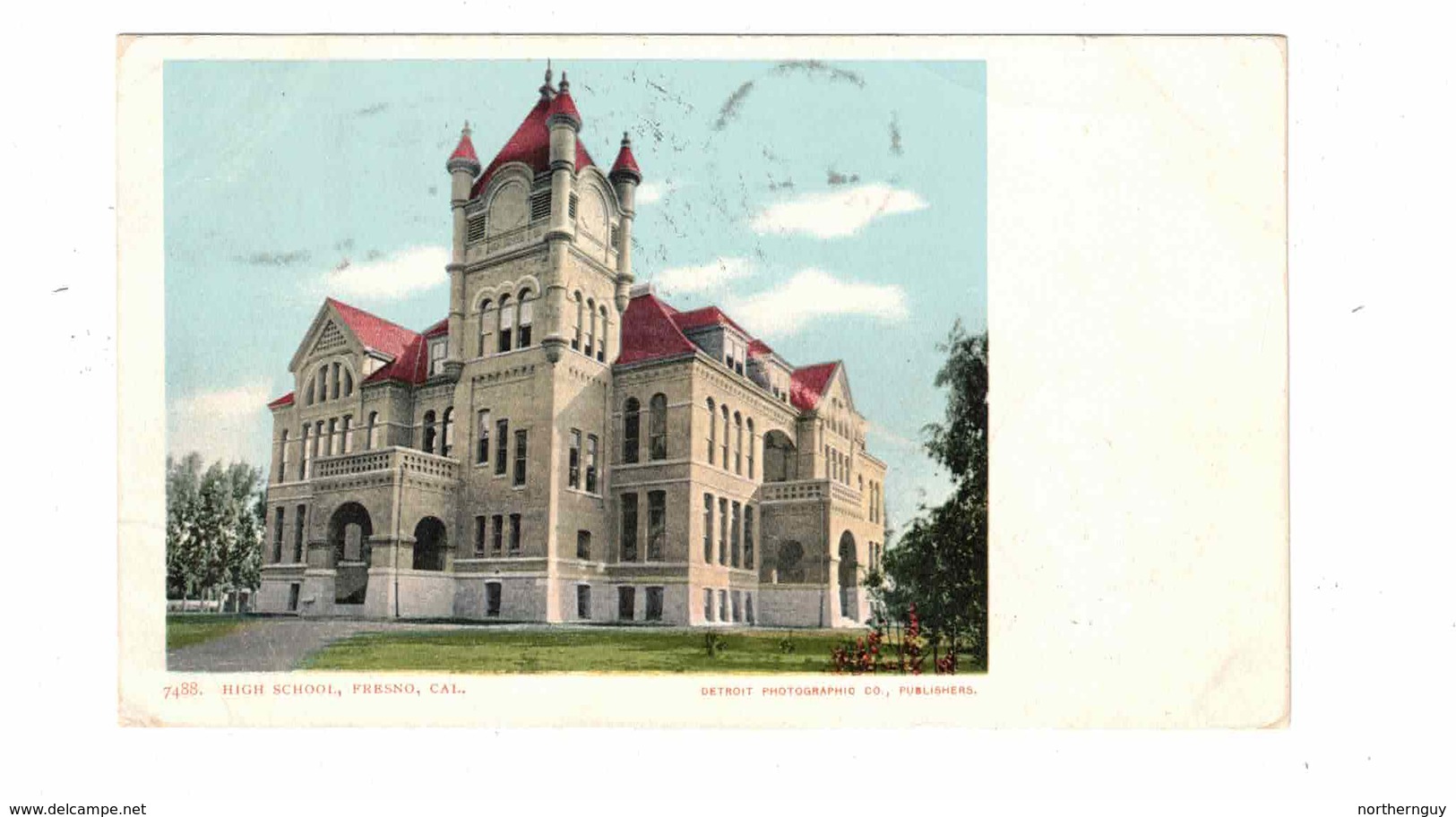 FRESNO, California, USA, High School, 1906 UB Detroit Photographic Postcard - Fresno