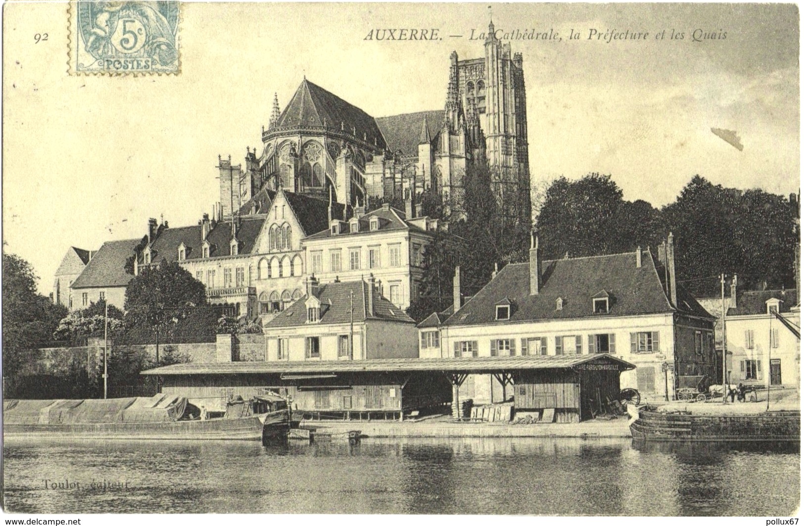 CPA DE AUXERRE  (YONNE)  LA CATHEDRALE, LA PREFECTURE ET LES QUAIS - Auxerre