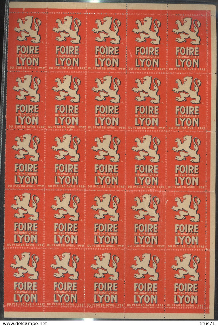 Bloc De 25 Vignettes Foire Internationale De Lyon 1952 - Très Bon état - Cinderellas