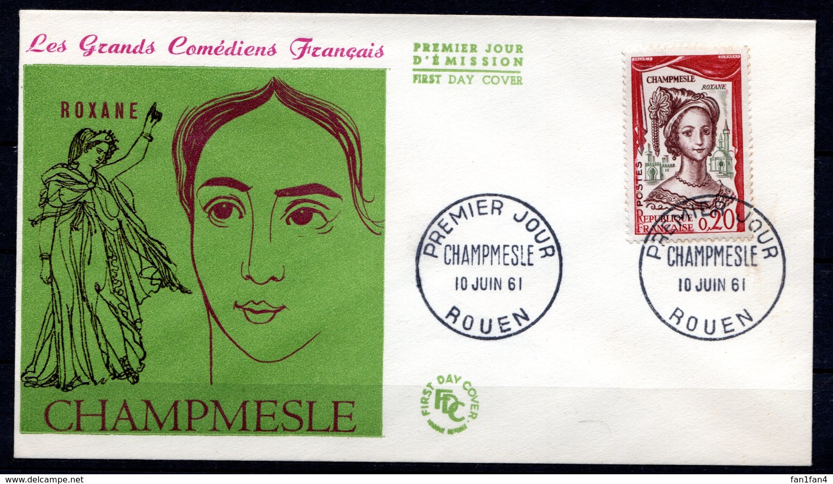 FDC FRANCE 1961 - N° 1301 - Comédiens Français - La Champmeslé Dans Le Rôle De Roxaane - 1960-1969