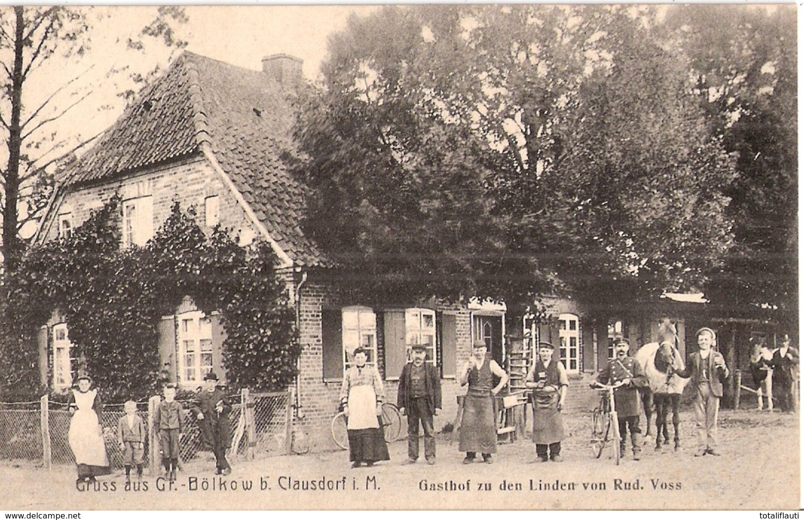 Gr BÖLKOW B CLAUSDORF Satow Gasthof Zu Den Linden Schmied Briefträger Fahrrad Gelaufen 1909 - Buetzow