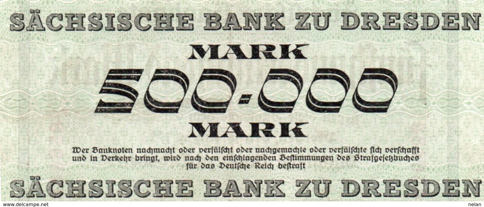 GERMANIA 500000 MARK 1923-Sachsische Bank-Bank Of Saxony--P-S961  AUNC - Ohne Zuordnung