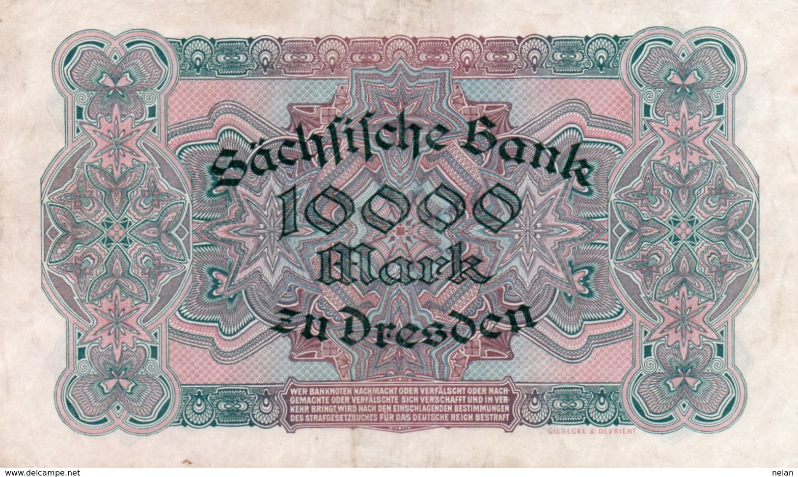 GERMANIA  10000 MARK 1923-Sachsische Bank-Bank Of Saxony DRESDEN-P-S958  XF+ - Ohne Zuordnung