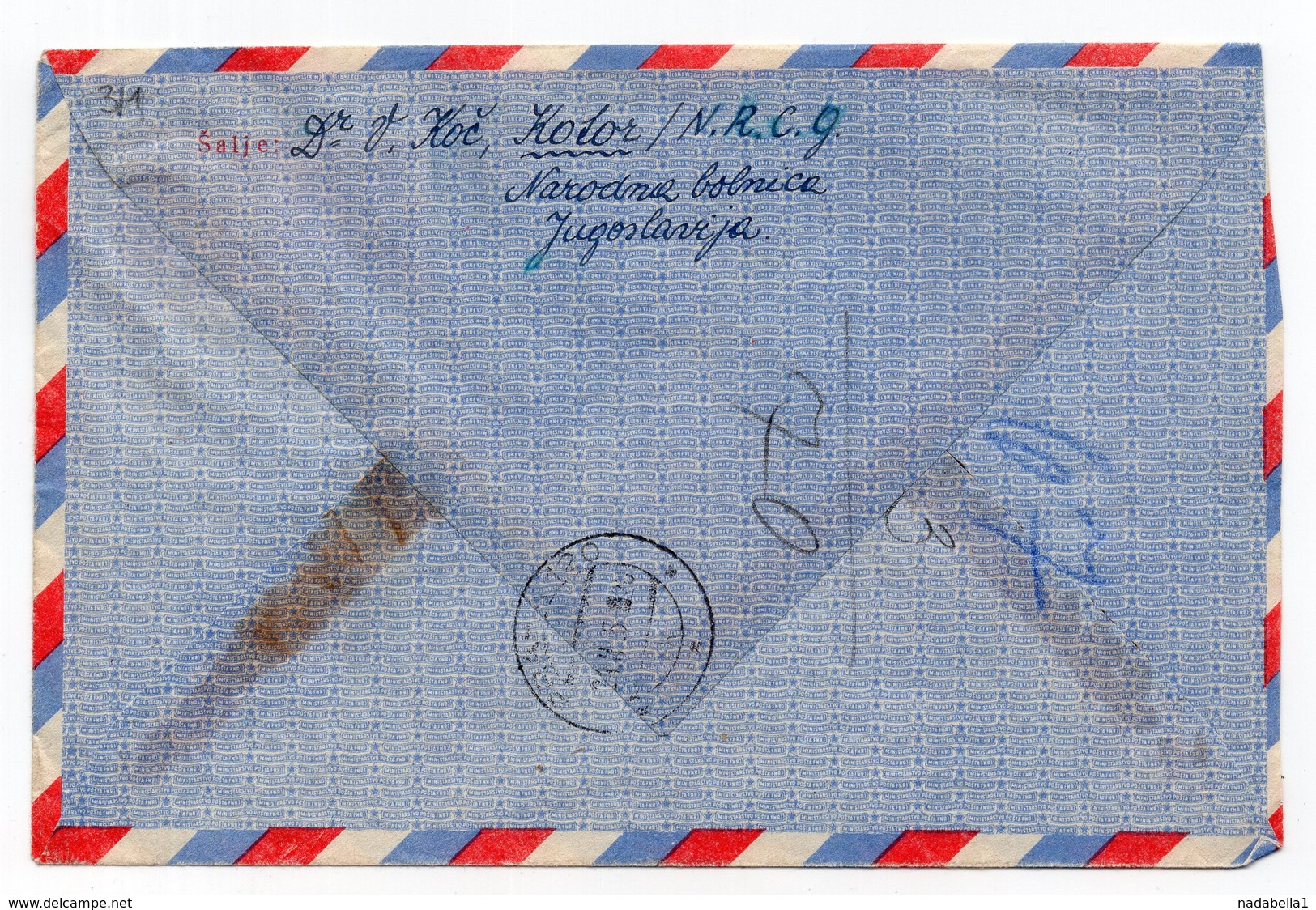 1950? YUGOSLAVIA,MONTENEGRO,KOTOR TO BRNO,C.S.R,REGISTERED,AEROGRAM,AIRMAIL STATIONERY COVER, USED - Airmail