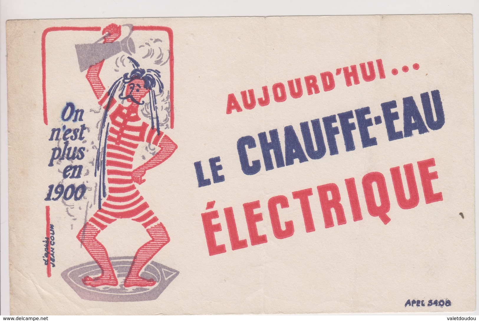 Buvard " Le Chauffe -eau électrique ". Illustré Par Jean Colin. - Electricité & Gaz