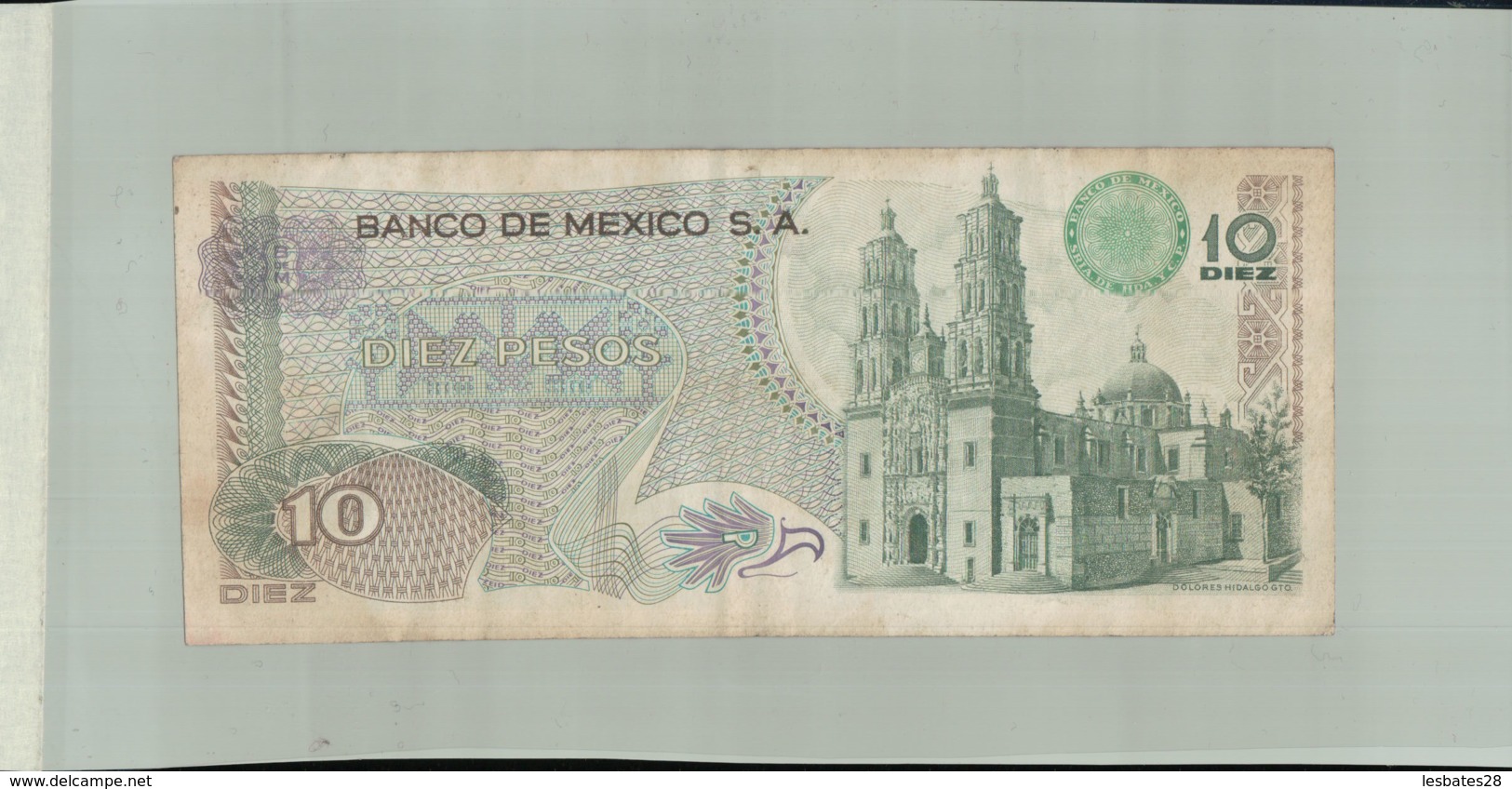 BILLET Banque  BANCO DE MEXICO S.A 10 PESOS  1975  -Janv 2020  Clas Gera - Mexique