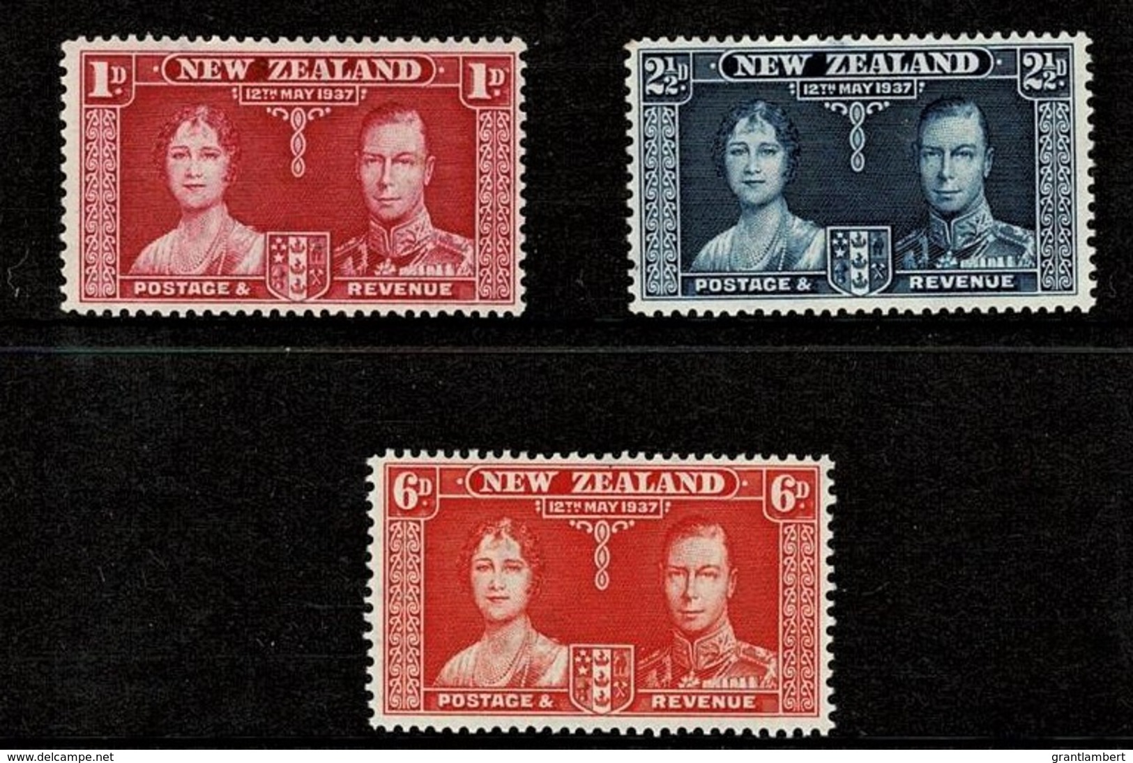 New Zealand 1937 Coronation Set Of 3 MH - - - Ungebraucht