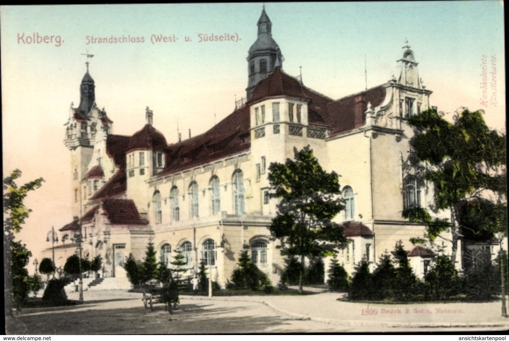 Cp Kołobrzeg Kolberg Pommern, Strandschloss, West Und Südseite - Pommern