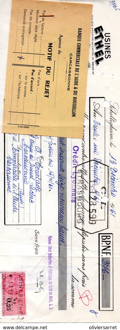 Fiscaux    1961 Schiltigheim Usines Ethel - Other & Unclassified