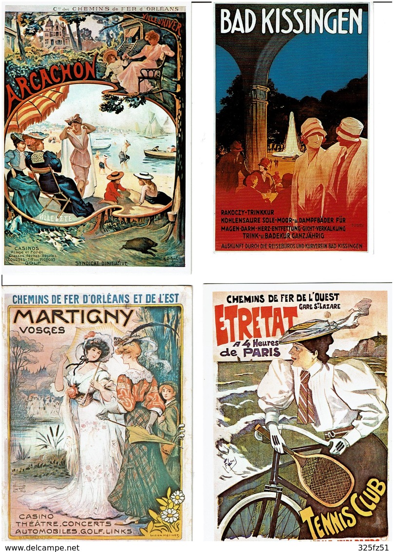 REPRODUCTIONS AFFICHES / Lot De 45 Cartes Postales Modernes Neuves - 5 - 99 Cartes