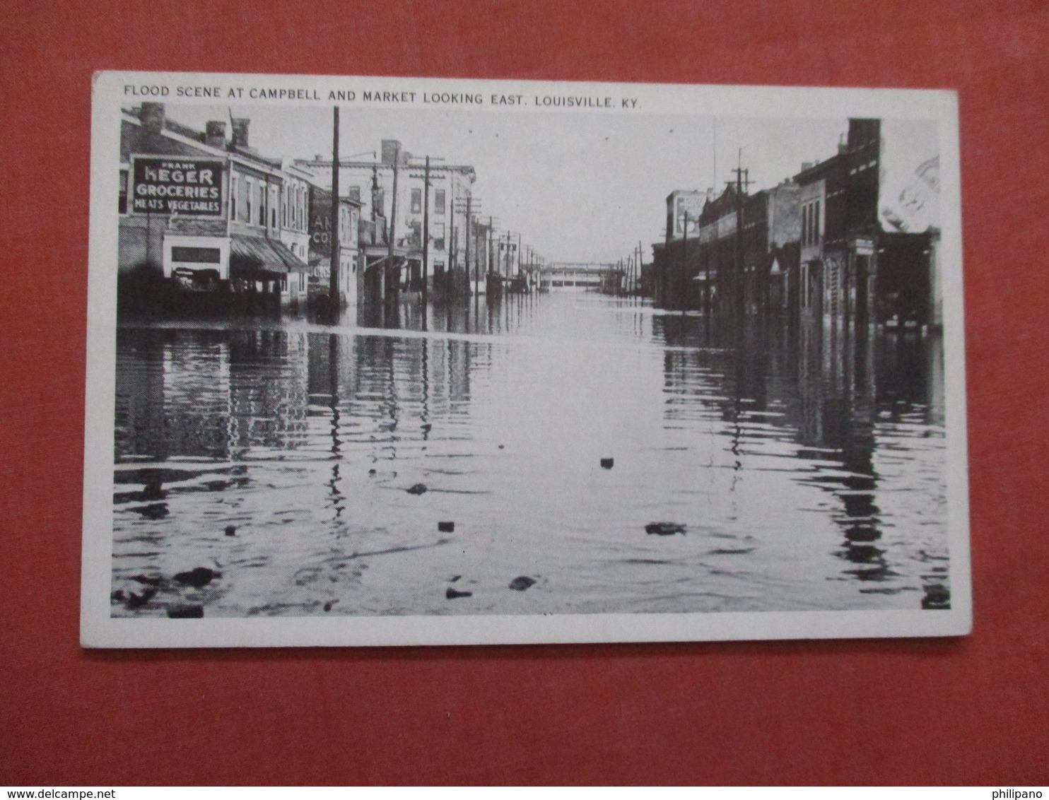 Flood Scene At Campbell & Market Street Kentucky > Louisville       Ref  3855 - Louisville