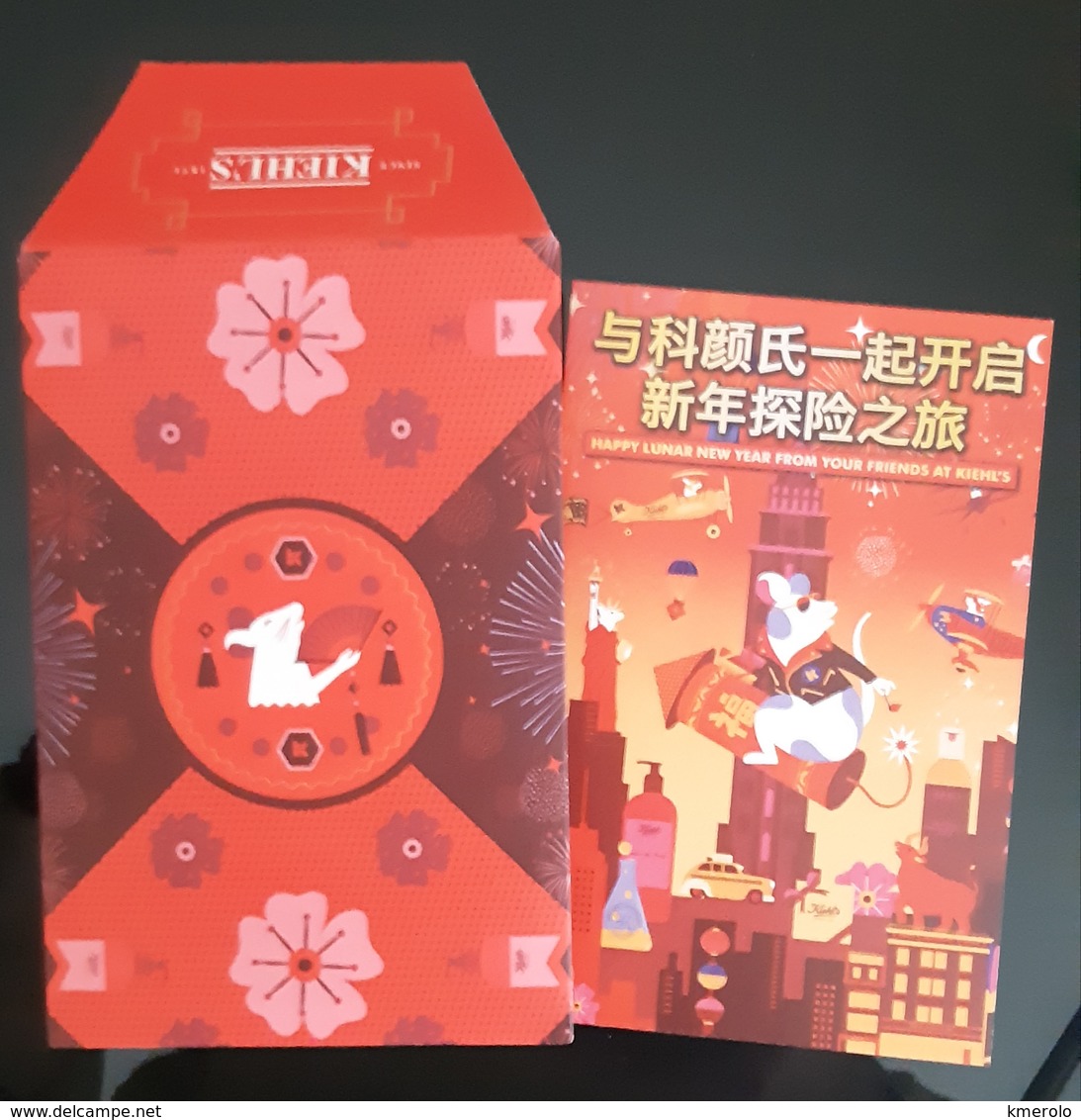 KIEHL'S Cosmetique Chinese Happy NEW YEAR'S MOUSE Carte + Enveloppe - Profumeria Moderna (a Partire Dal 1961)