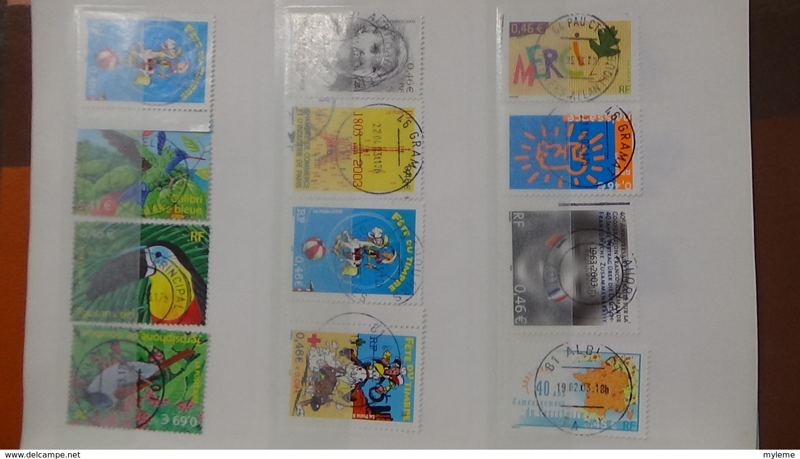 B367 Bon lot de timbres de France avec oblitérations rondes. Très sympa !!!