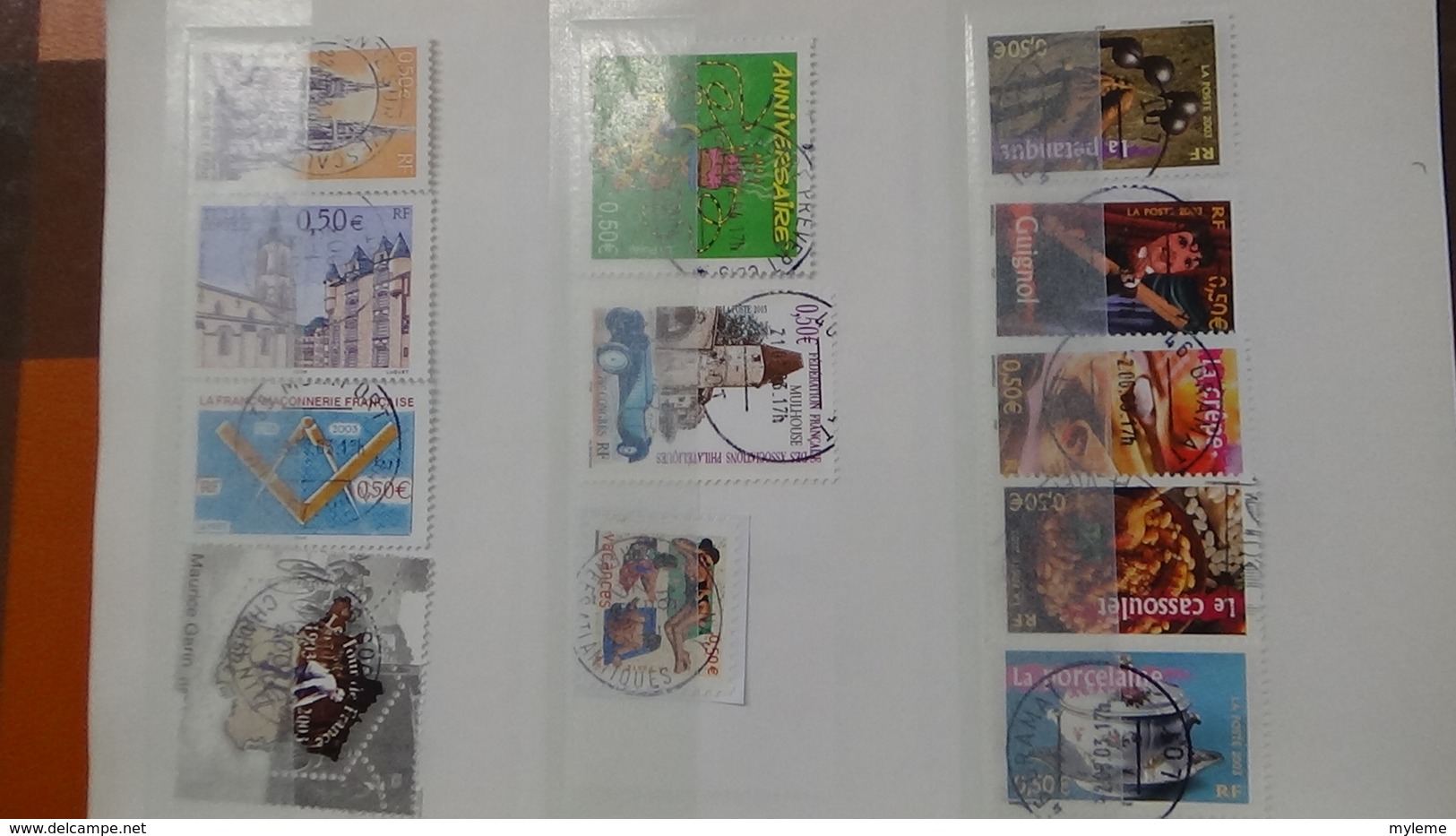 B367 Bon lot de timbres de France avec oblitérations rondes. Très sympa !!!