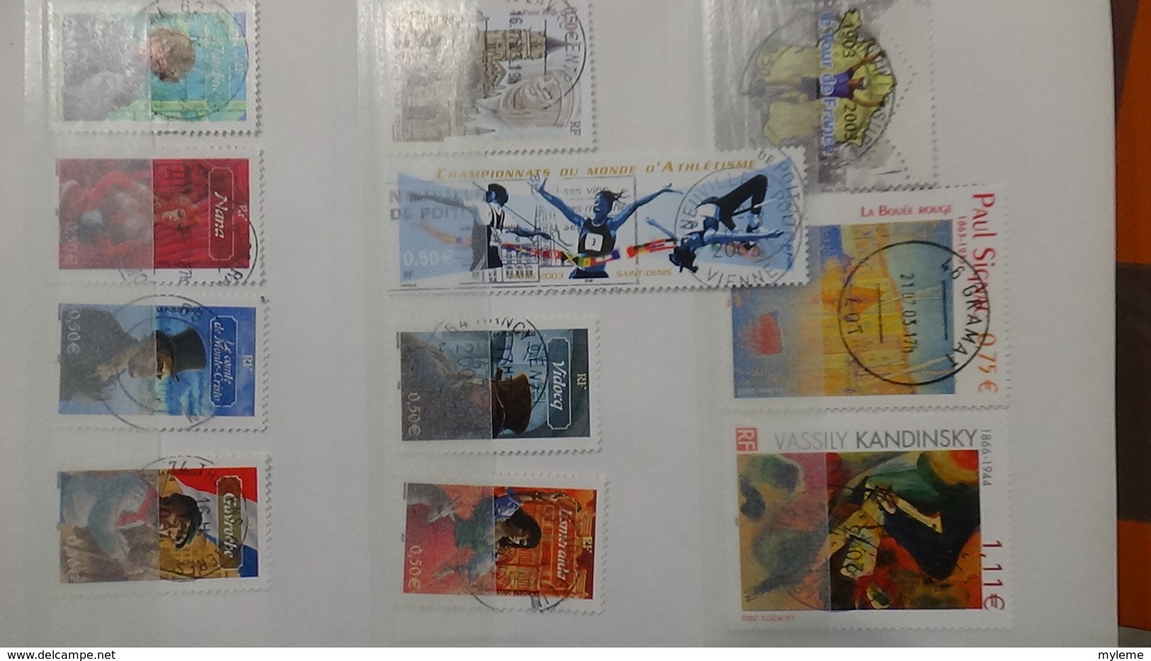 B367 Bon lot de timbres de France avec oblitérations rondes. Très sympa !!!