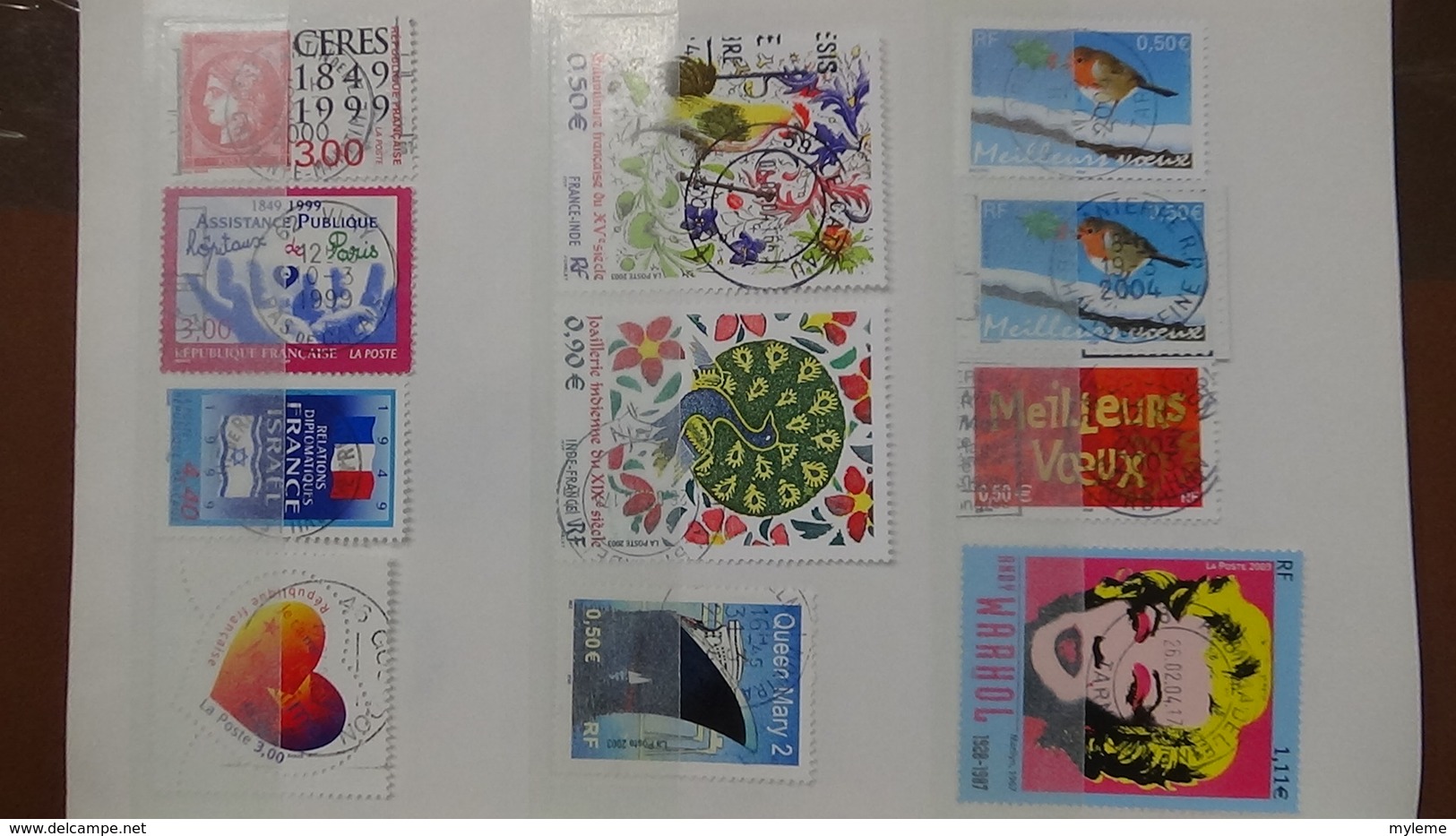 B367 Bon lot de timbres de France avec oblitérations rondes. Très sympa !!!