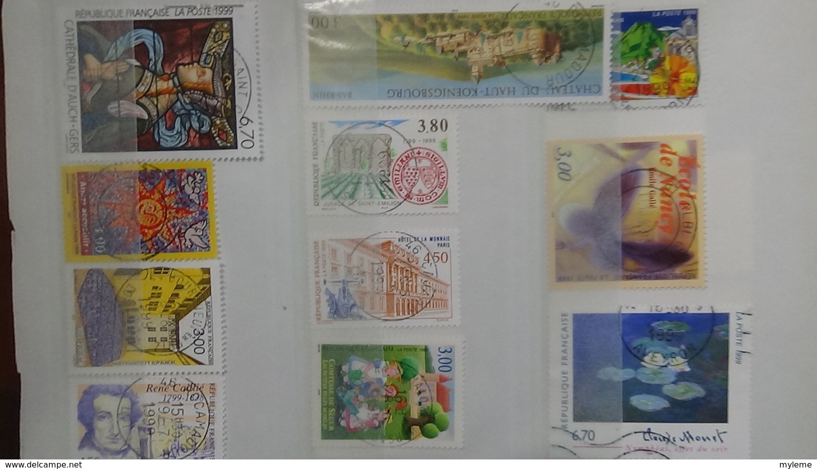 B367 Bon lot de timbres de France avec oblitérations rondes. Très sympa !!!