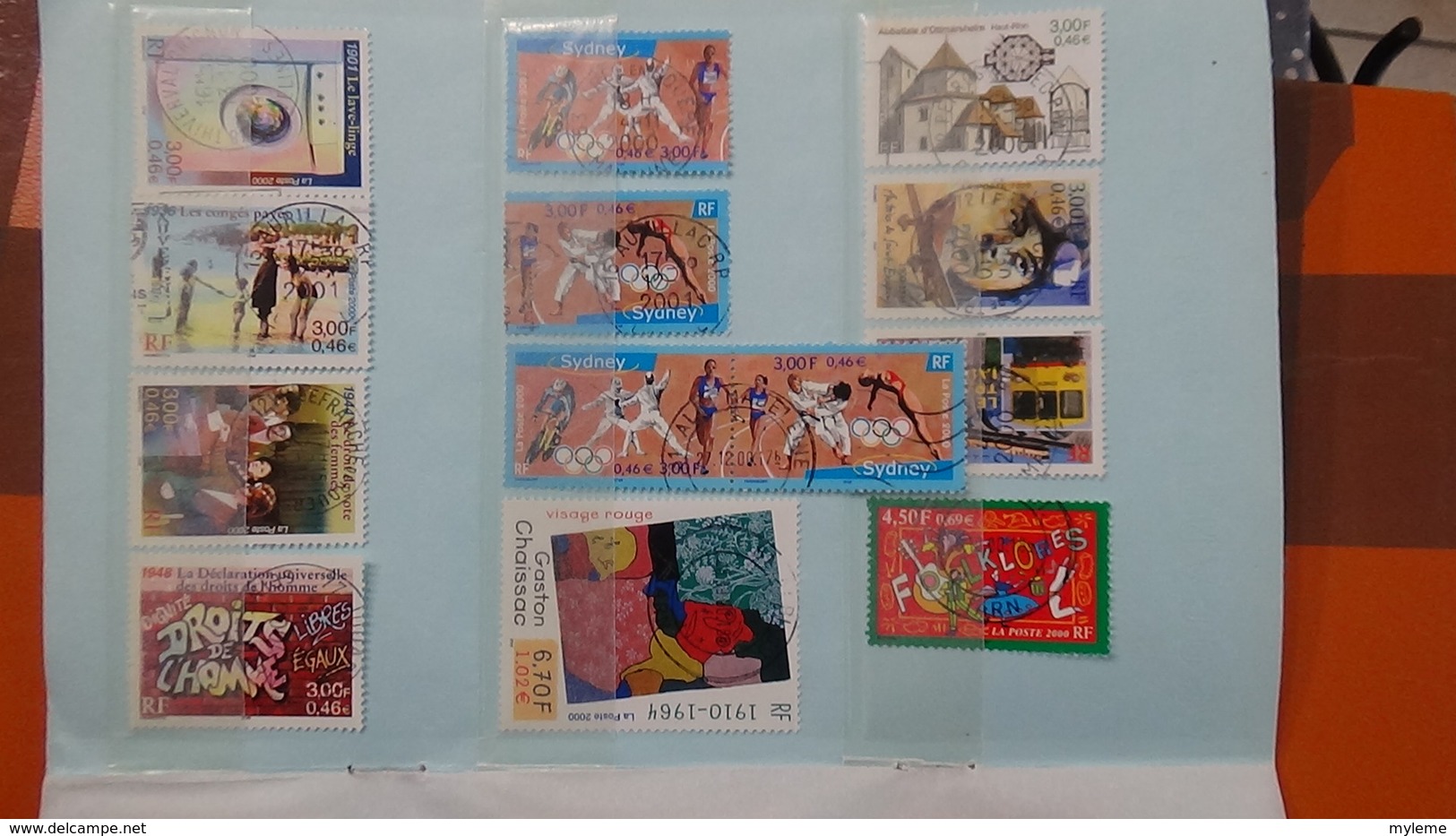 B368 Bon lot de timbres de France avec oblitérations rondes. Très sympa !!!