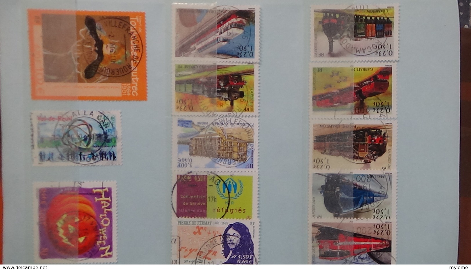 B368 Bon lot de timbres de France avec oblitérations rondes. Très sympa !!!