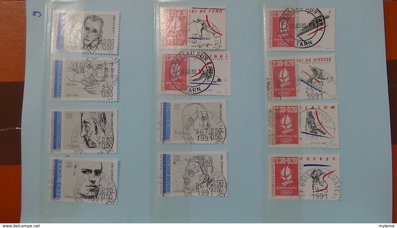 B369 Bon lot de timbres de France avec oblitérations rondes. Très sympa !!!