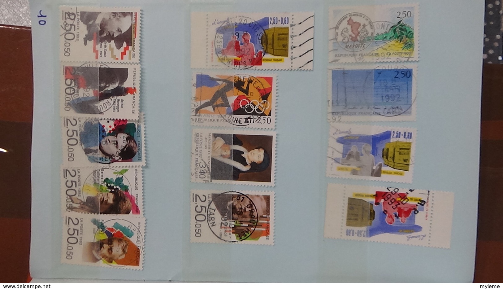 B369 Bon lot de timbres de France avec oblitérations rondes. Très sympa !!!