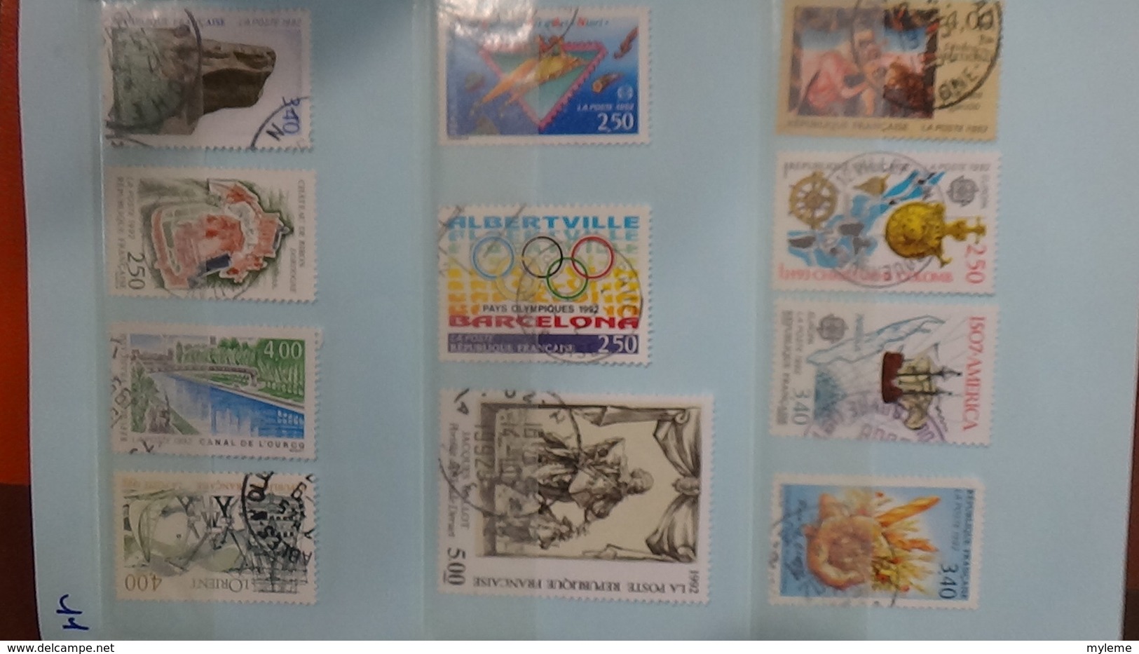 B369 Bon lot de timbres de France avec oblitérations rondes. Très sympa !!!