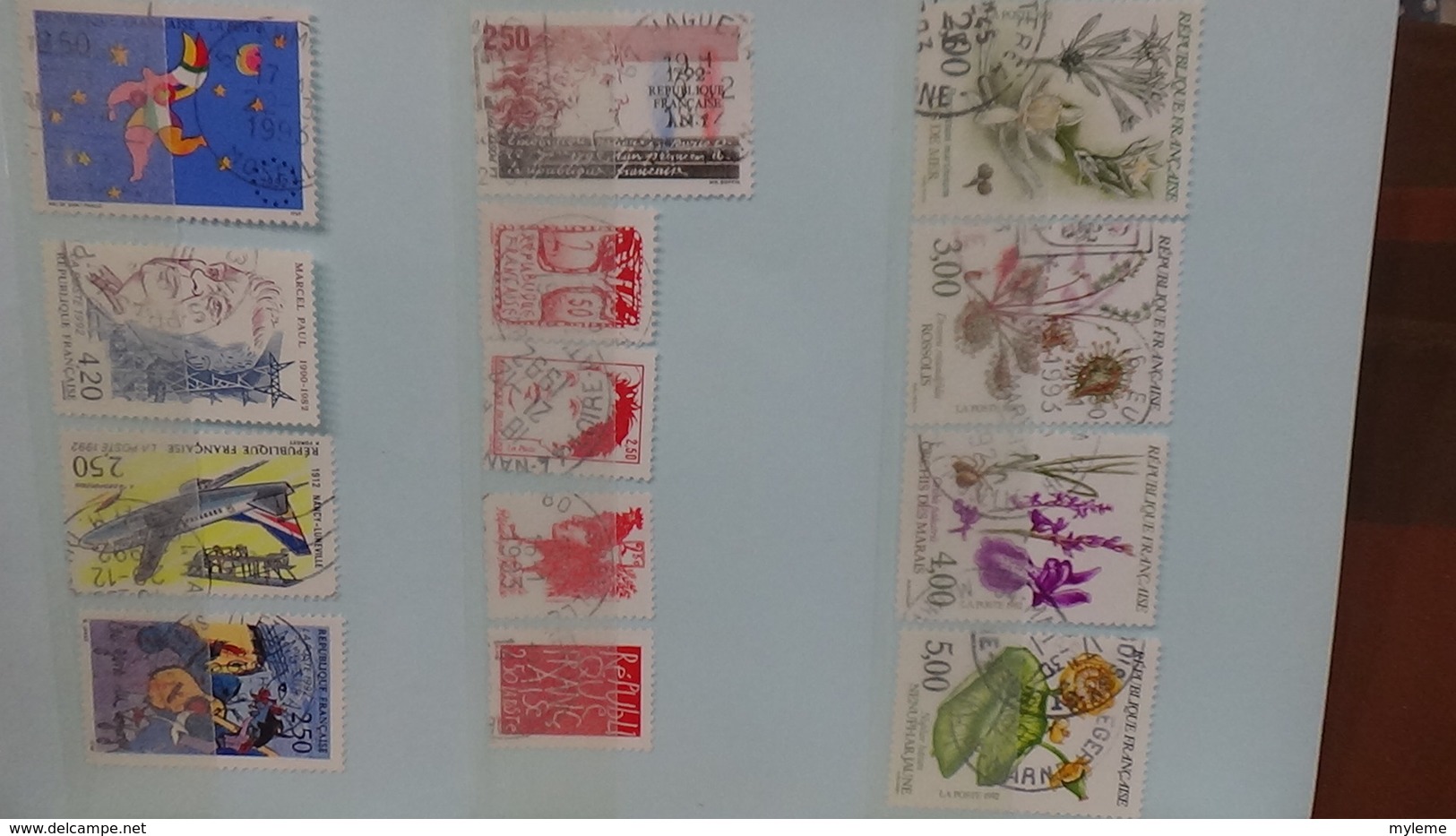 B369 Bon lot de timbres de France avec oblitérations rondes. Très sympa !!!