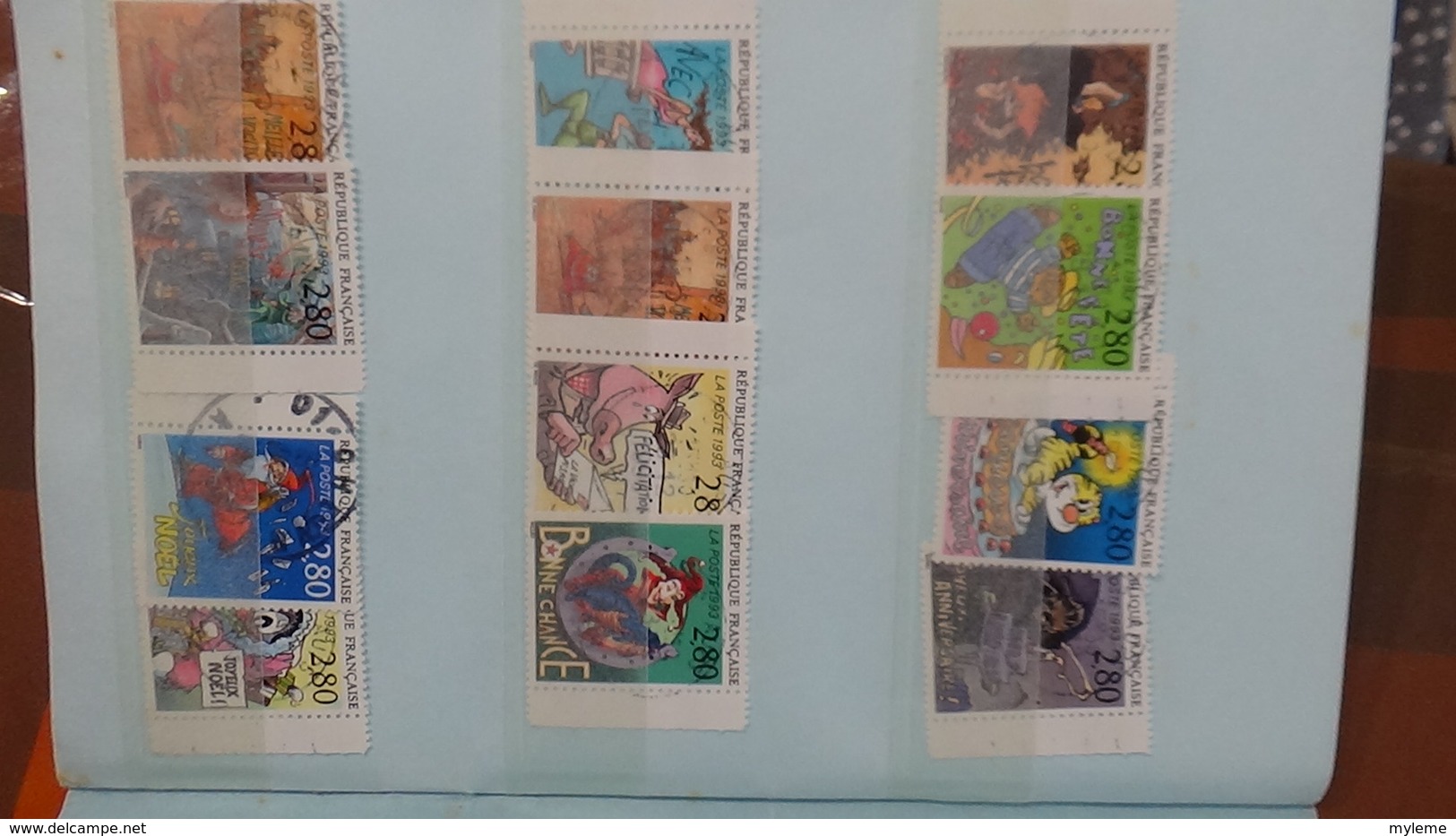 B369 Bon lot de timbres de France avec oblitérations rondes. Très sympa !!!