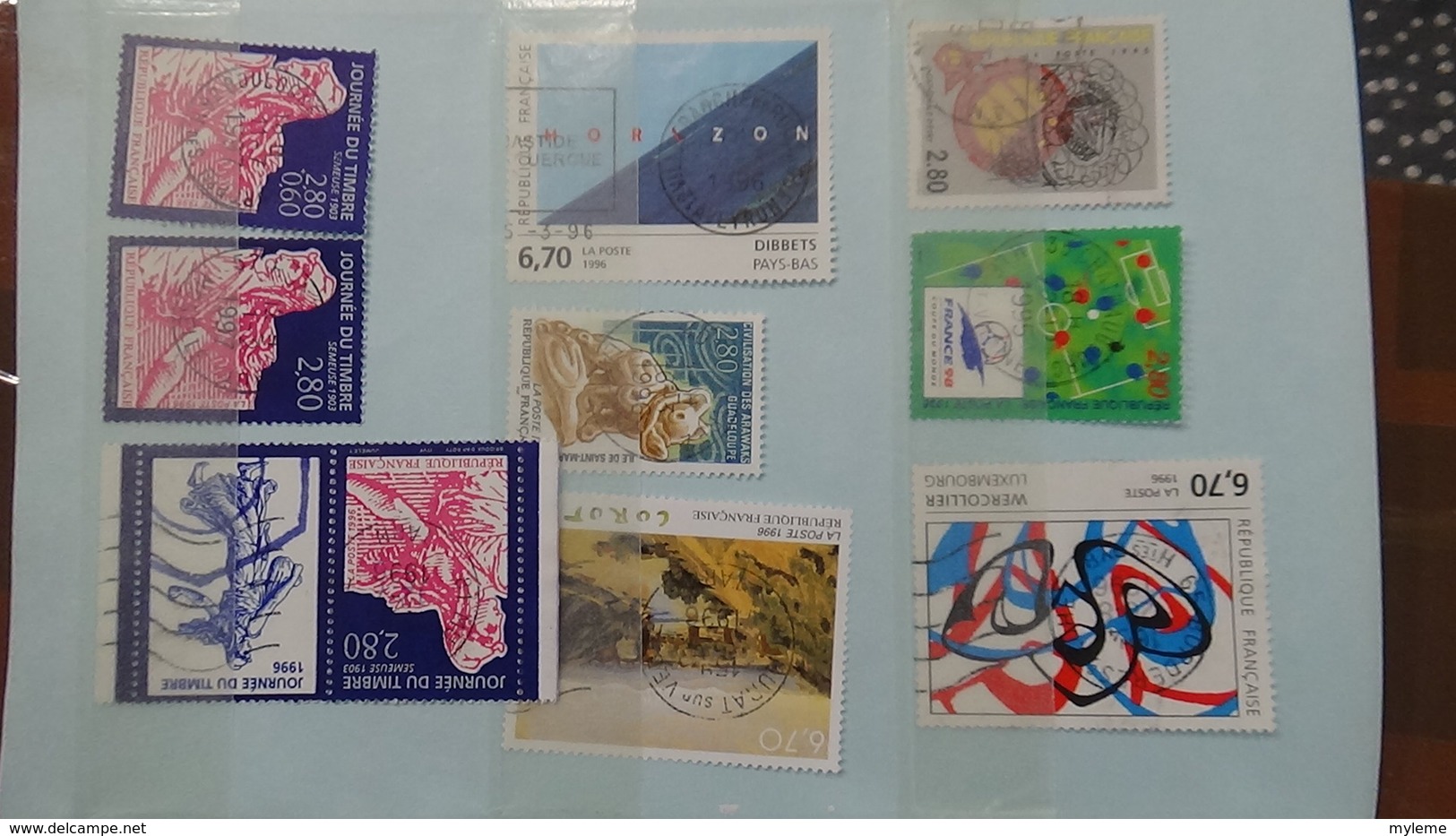 B370 Bon lot de timbres de France avec oblitérations rondes. Très sympa !!!