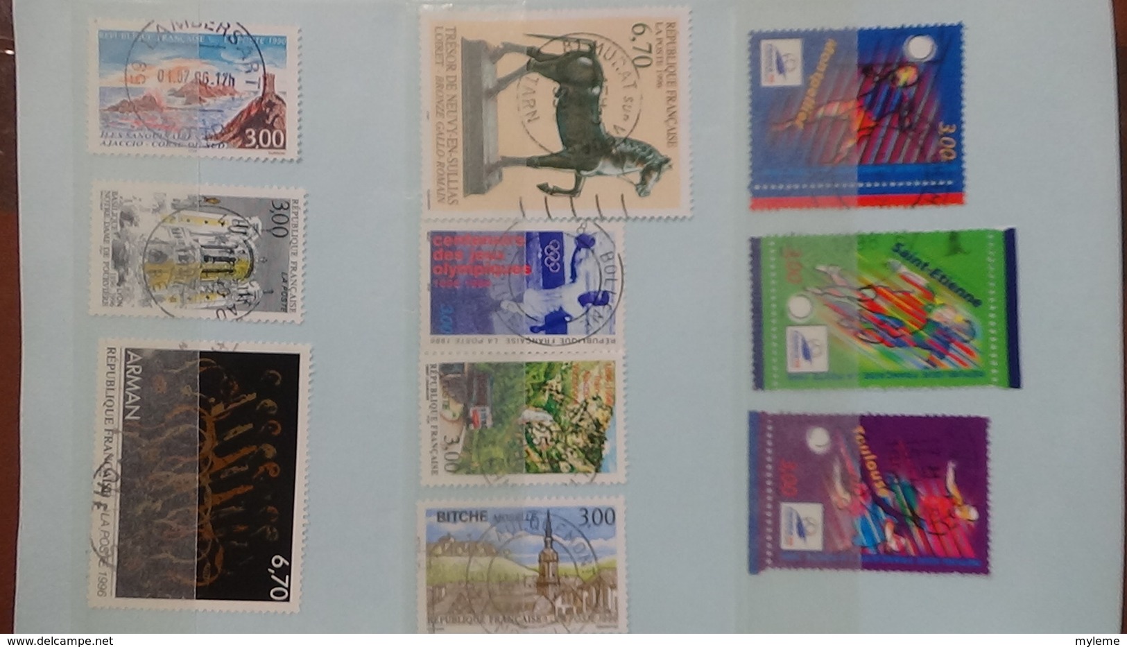 B370 Bon lot de timbres de France avec oblitérations rondes. Très sympa !!!