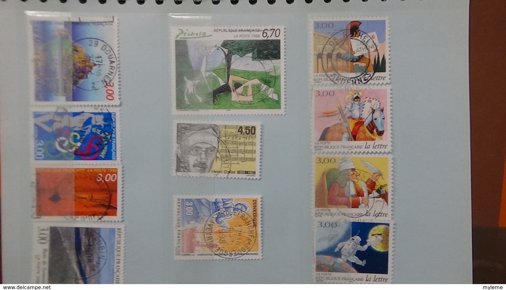 B371 Bon lot de timbres de France avec oblitérations rondes. Très sympa !!!