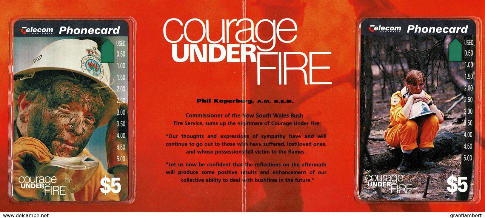 Australia - Courage Under Fire, Bushfire Limited Edition Phonecard Pack - Australia
