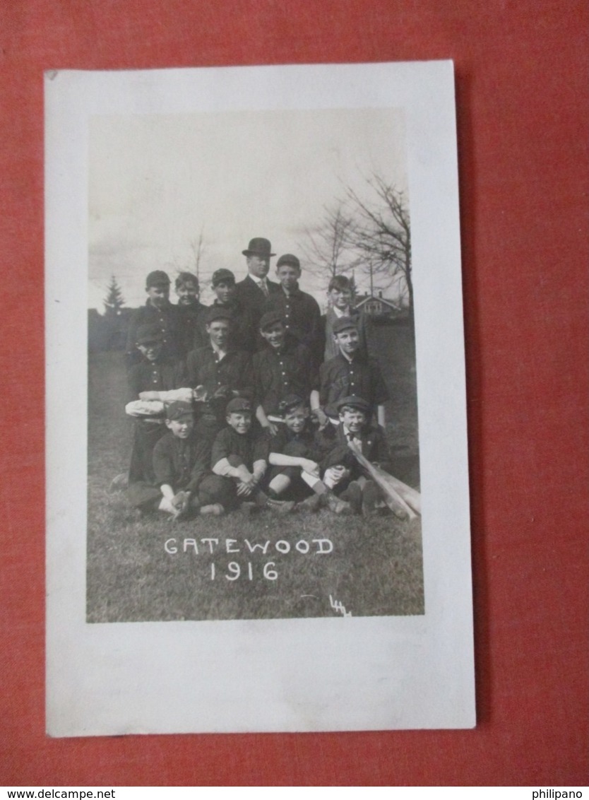 RPPC Baseball Team Gatewood  1916 Missouri  Out Of Album Black Paper Residue On Back >  Ref  3856 - Baseball