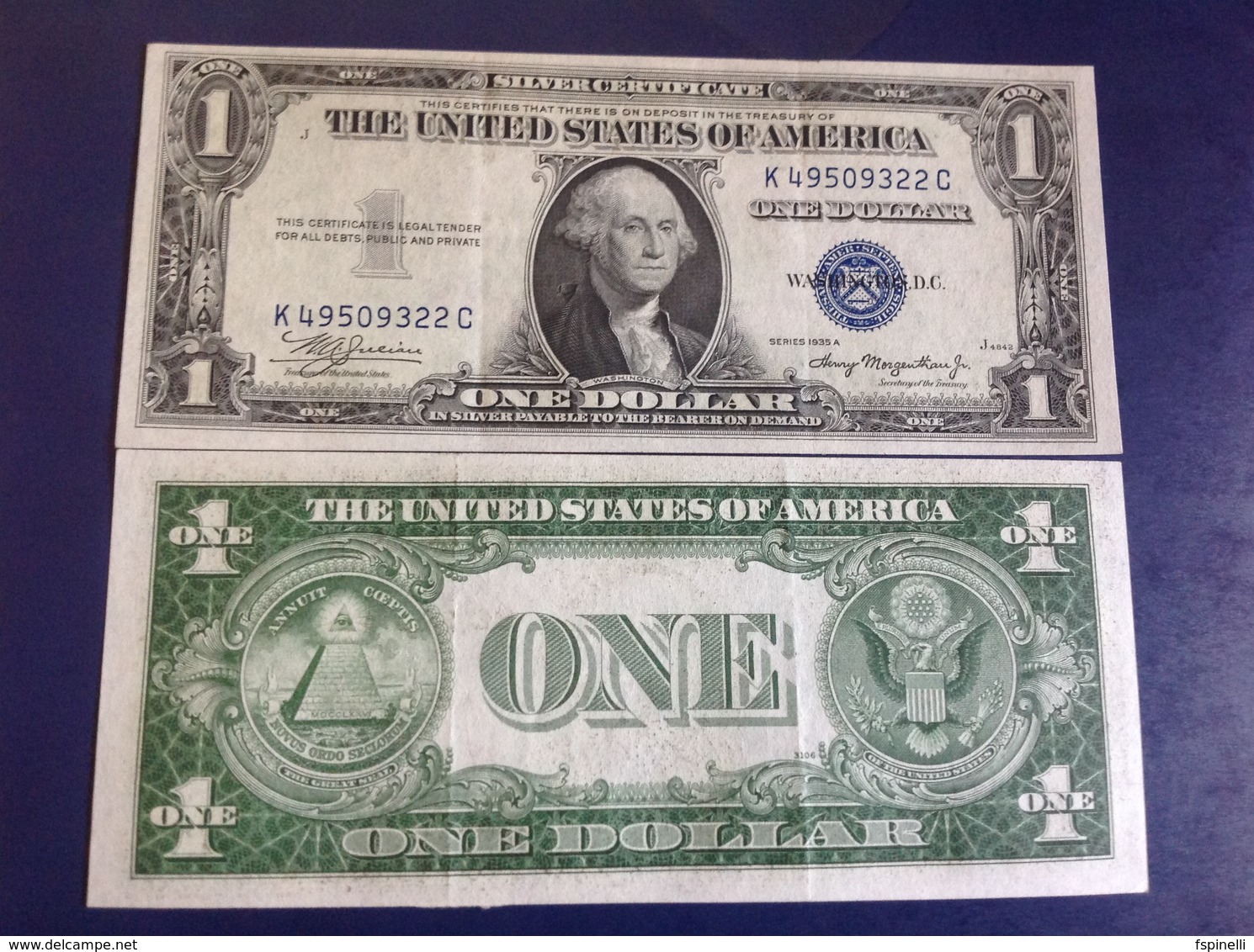 USA   $ 1  Silver Certificate 1935A. Blue Seal P416a - California