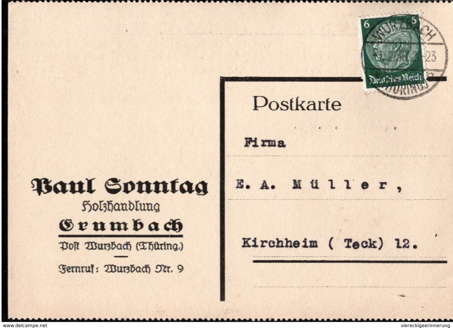 ! 1 Beleg 1936 Aus Grumbach Bei Wurzbach, Thüringen - Storia Postale