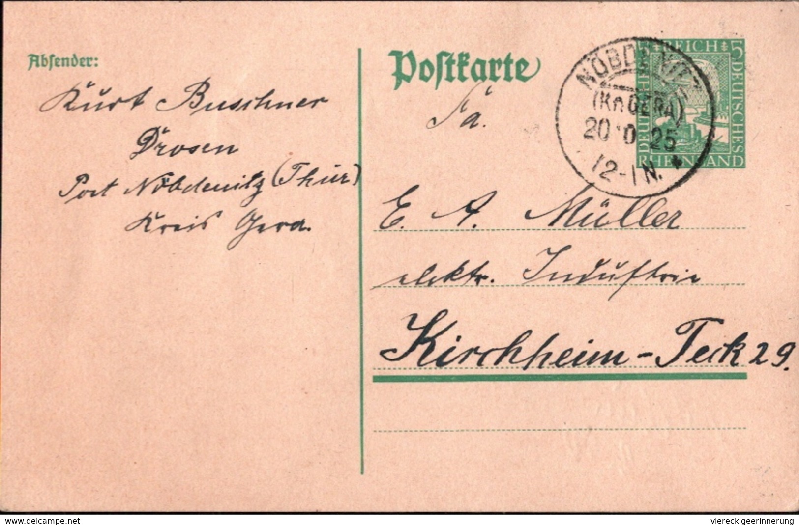 ! 1 Beleg 1925 Aus Nöbdenitz In Thüringen, KOS, Kreisobersegmentstempel - Covers & Documents