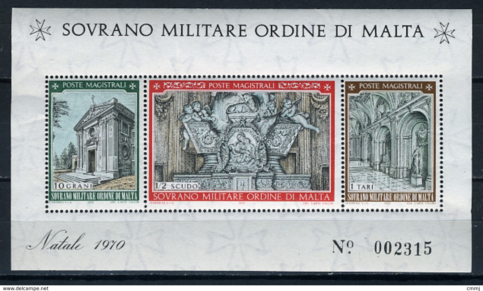 1970 - S.M.O.M. - Sovrano Militare Ordine Di Malta - Catg. Unif.  BF 3 - Mint - NH - (VS10022015...) - Sovrano Militare Ordine Di Malta