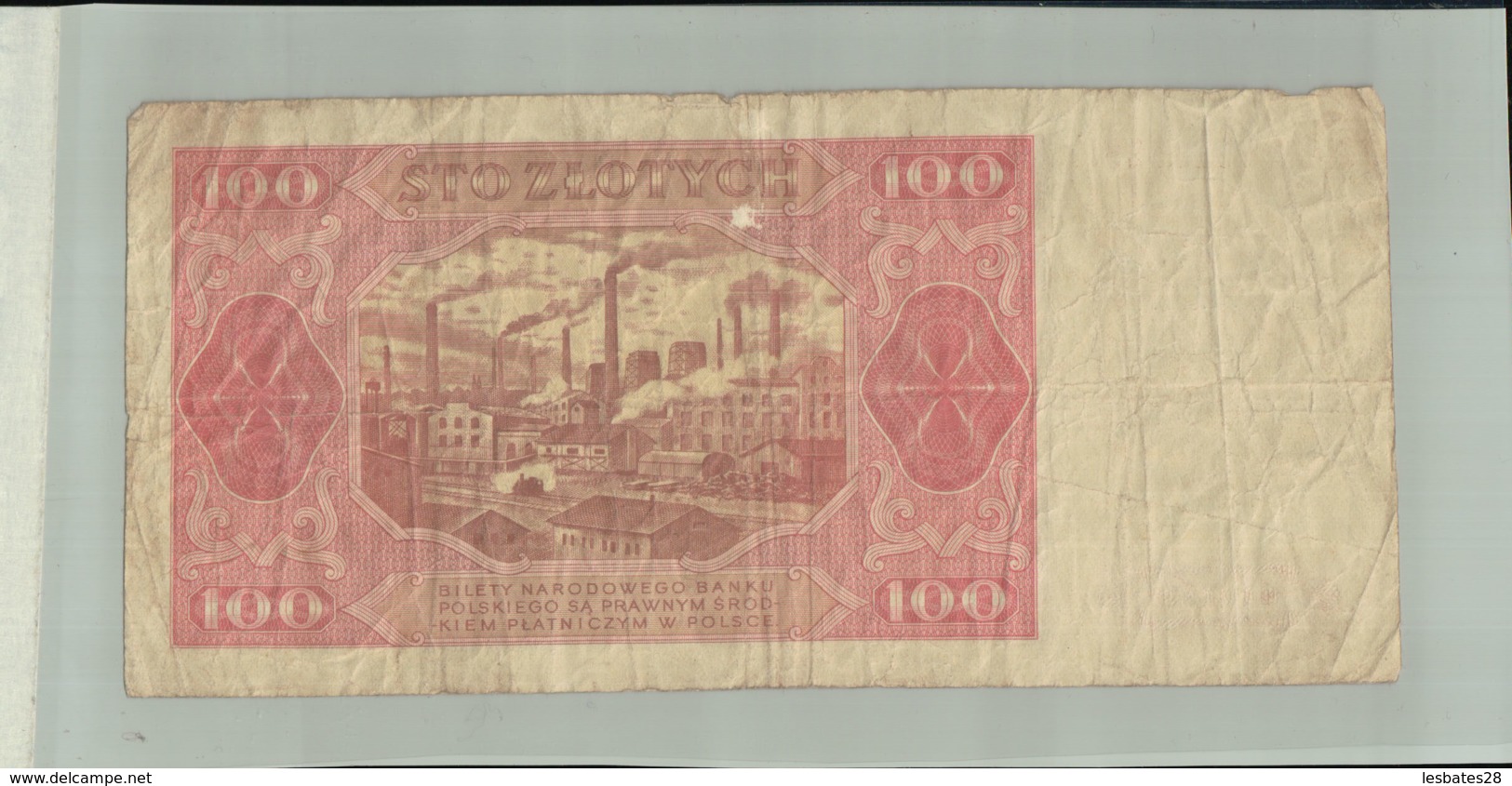 BILLET Banque  NARODOWY BANK POLSKI  100 Zlotych 1948    -Janv 2020  Clas Gera - Pologne