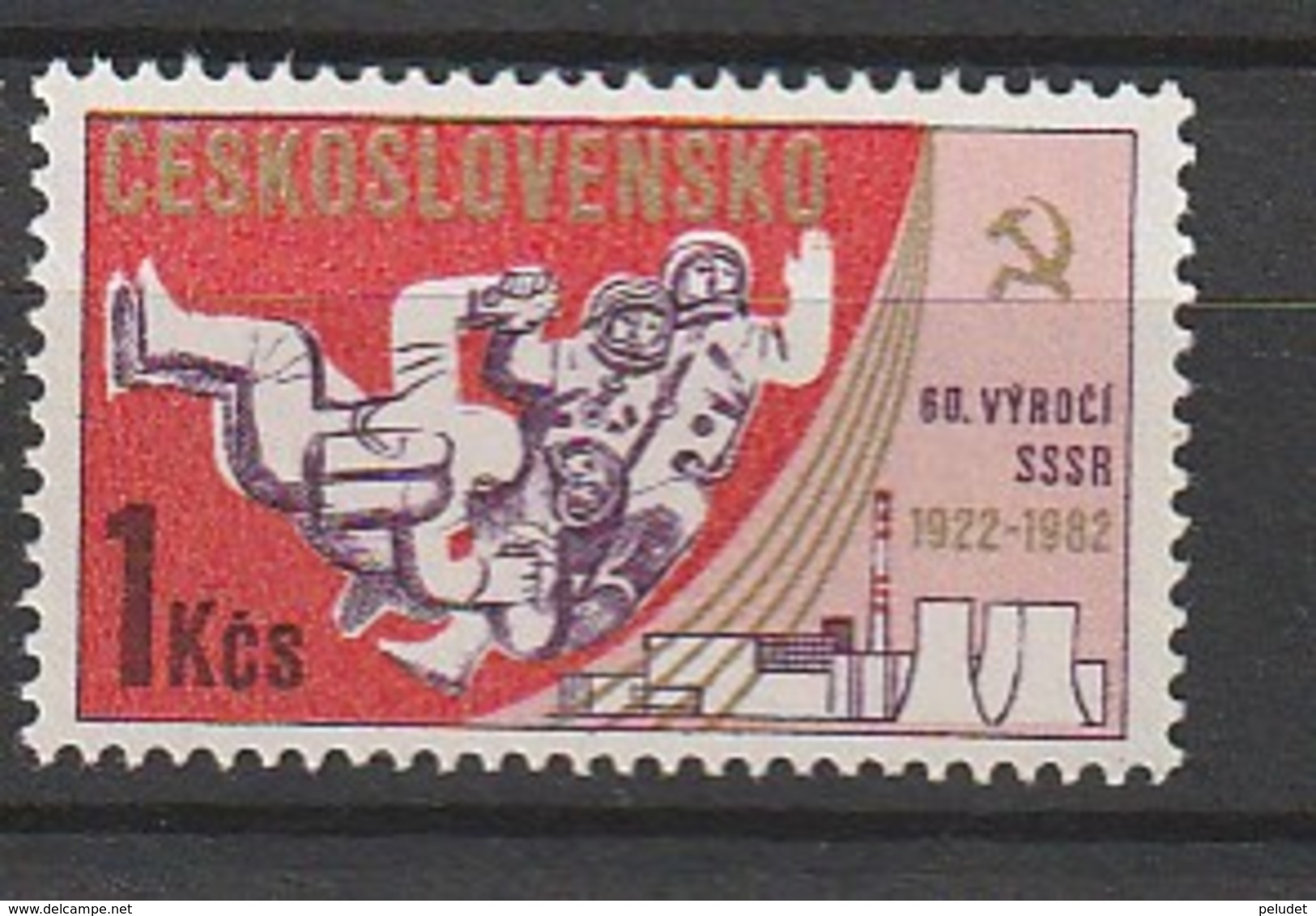 Czechoslovkia 1982, 60 Years USSR 1v ** Mi 2686, Sn 2431, Yt 2506, Sg 2649, AFA 2525, POF 2562 - Nuevos