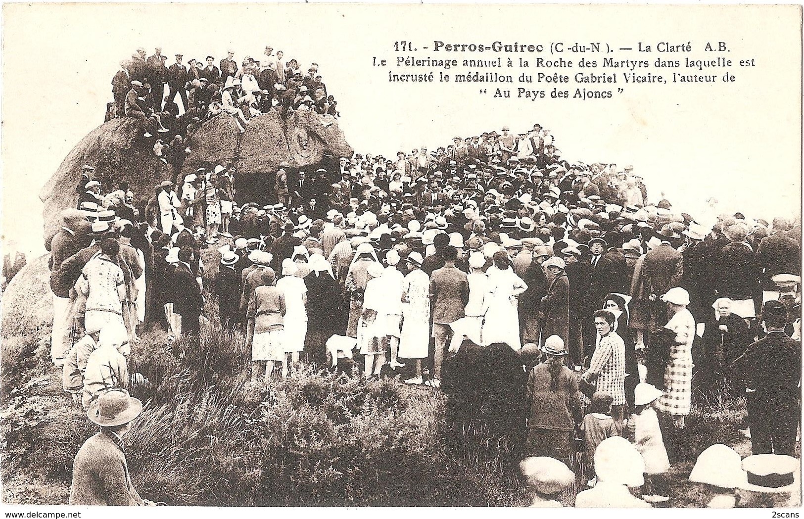 Dépt 22 - PERROS-GUIREC - La Clarté - Le Pélerinage Annuel à La Roche Des Martyrs - (Phototypie A. Bruel, N° 171) - Perros-Guirec