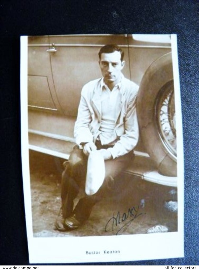 Post Card Actor Film Cinema Movie Buster Keaton With Autograph Signature Maxy - Acteurs